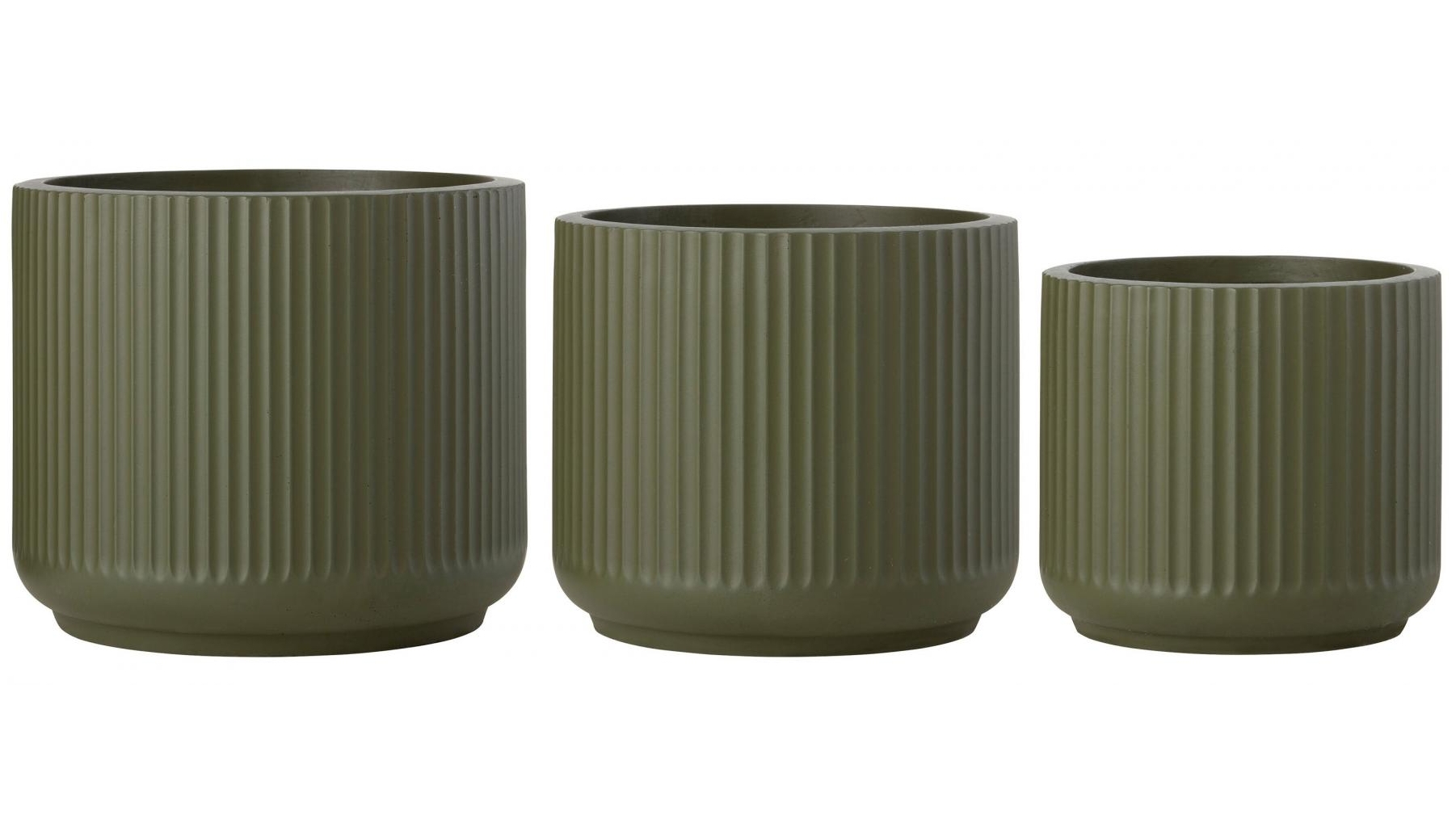 Liam Dark Green Ribbed Planter