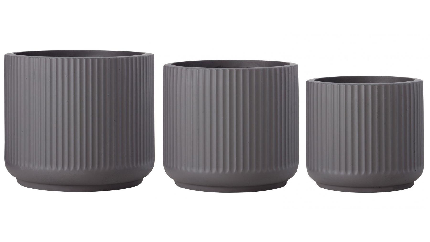 Liam Grey Ribbed Planter