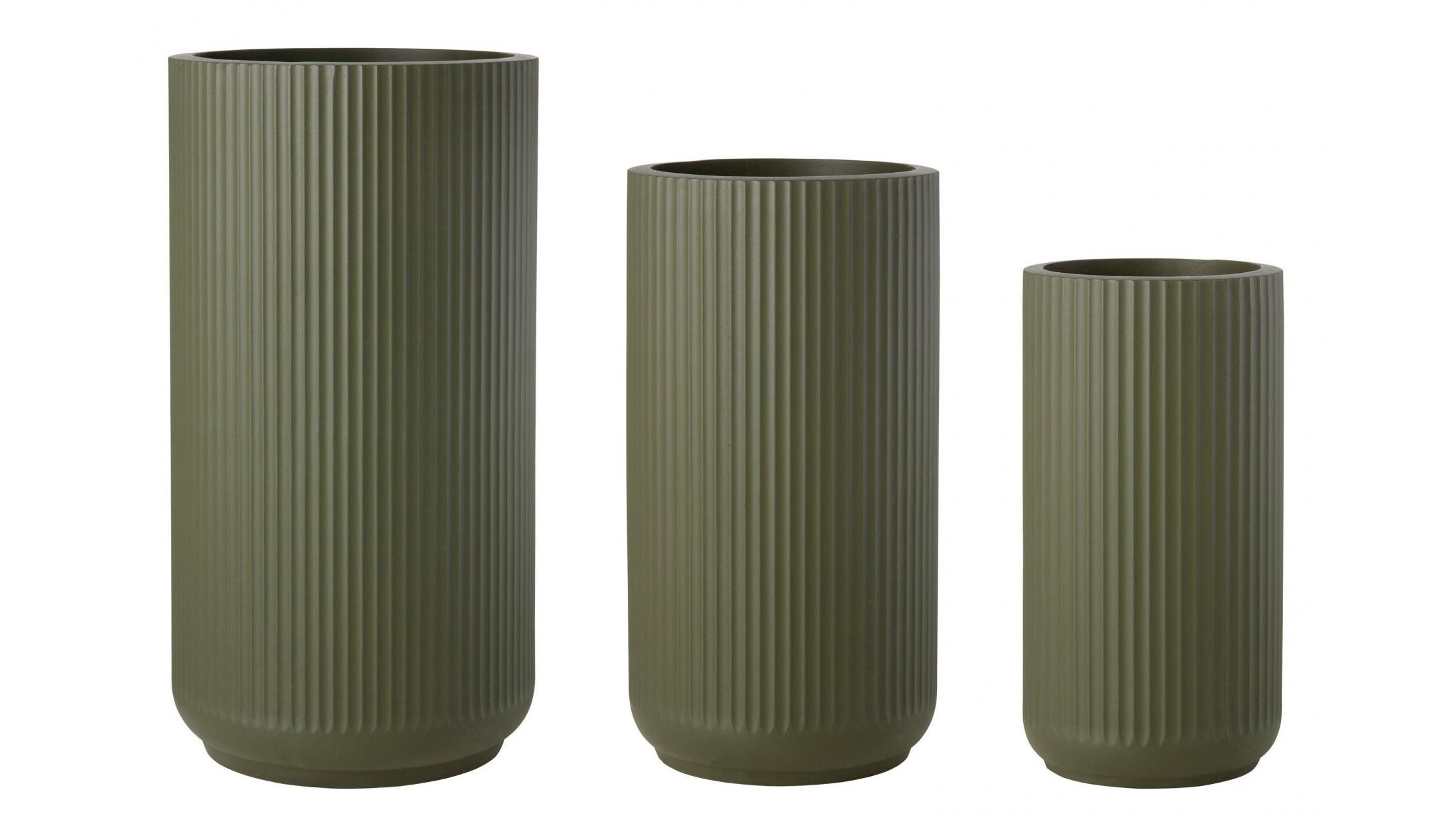 Lucas Dark Green Ribbed Planter