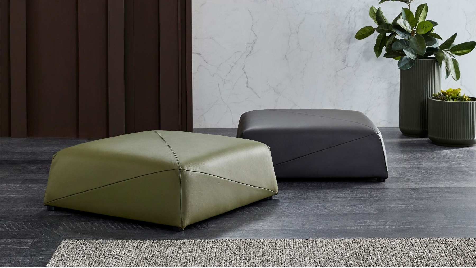 Bowie Leather Ottoman