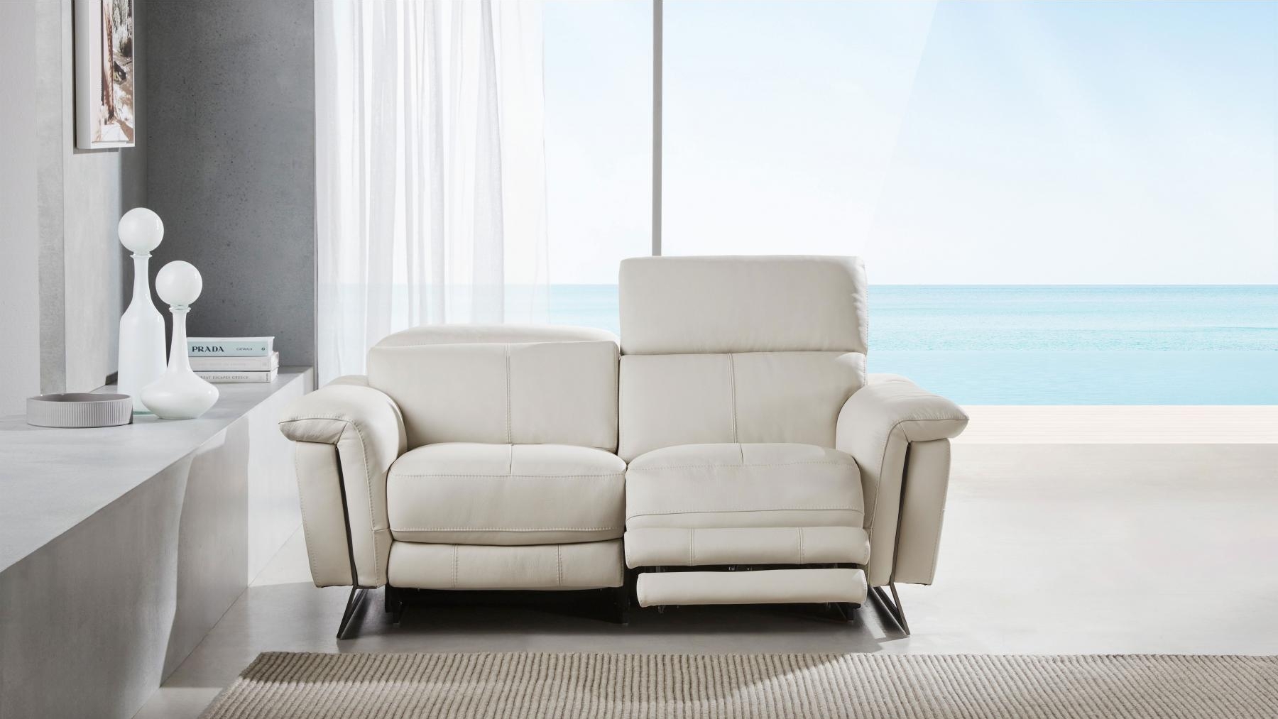 Brodie Leather Lounge with Twin Electric Reclining Actions Domayne