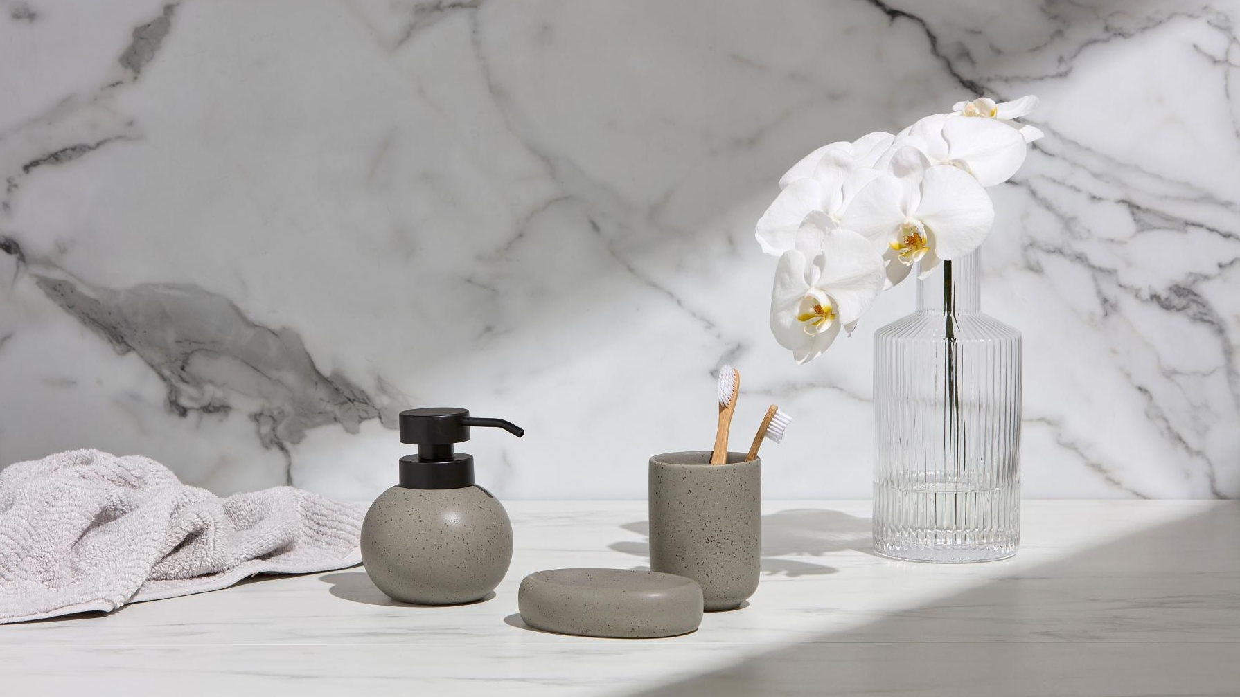 Norton 3-Piece Grey Bathroom Accessory Set