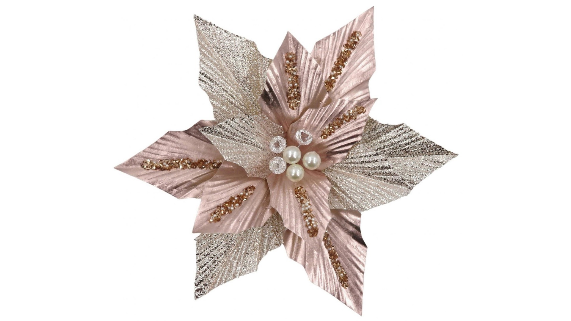 Clip On Poinsettia in Pink Champagne