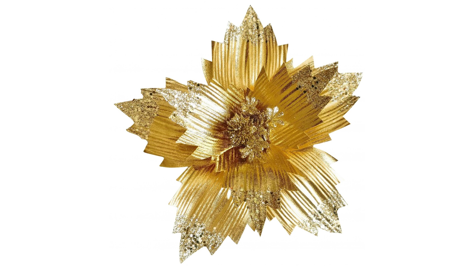 Clip on Poinsettia in Antique Gold