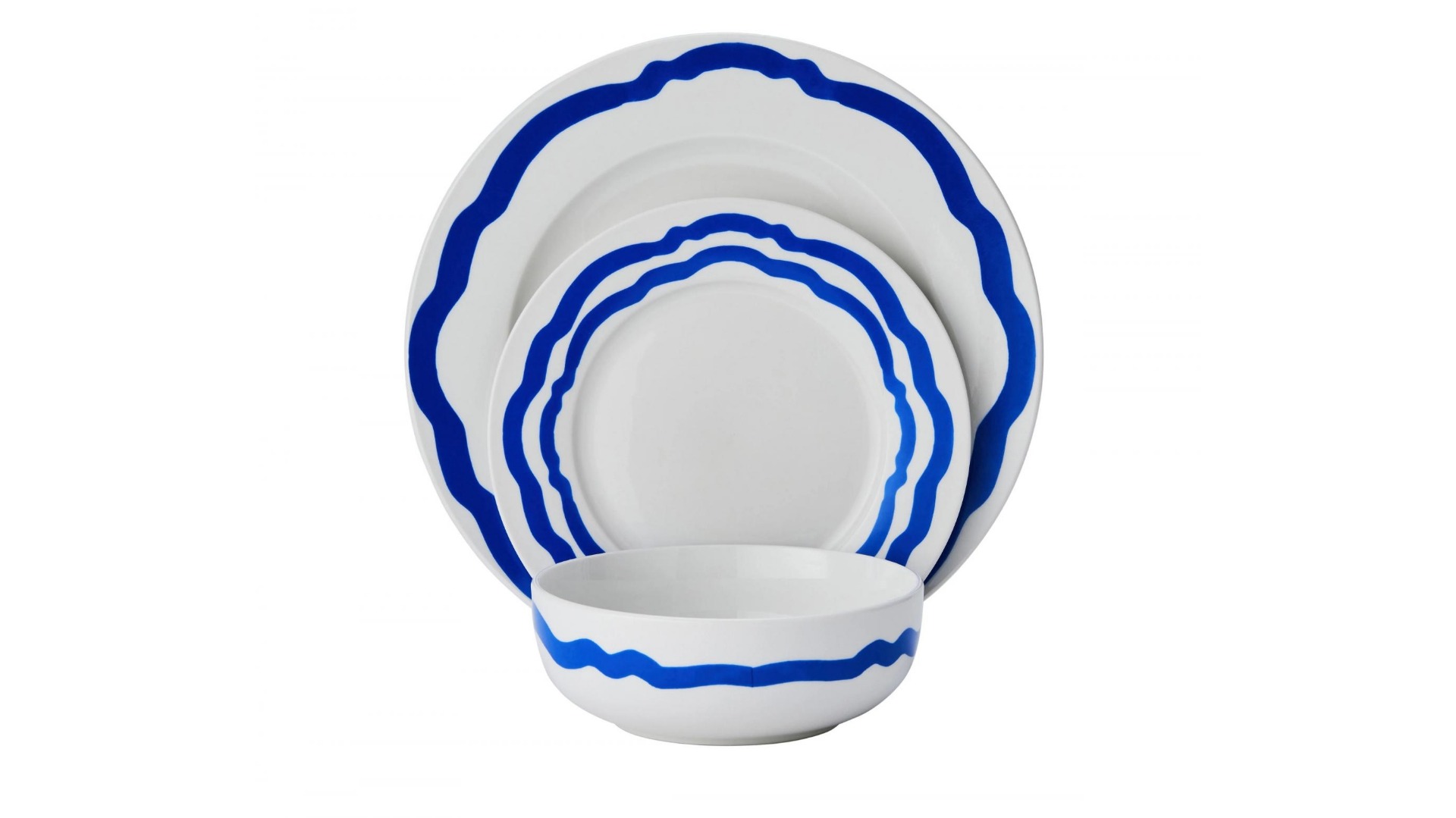 Porto La Mer 12-Piece Dinner Set in Indigo