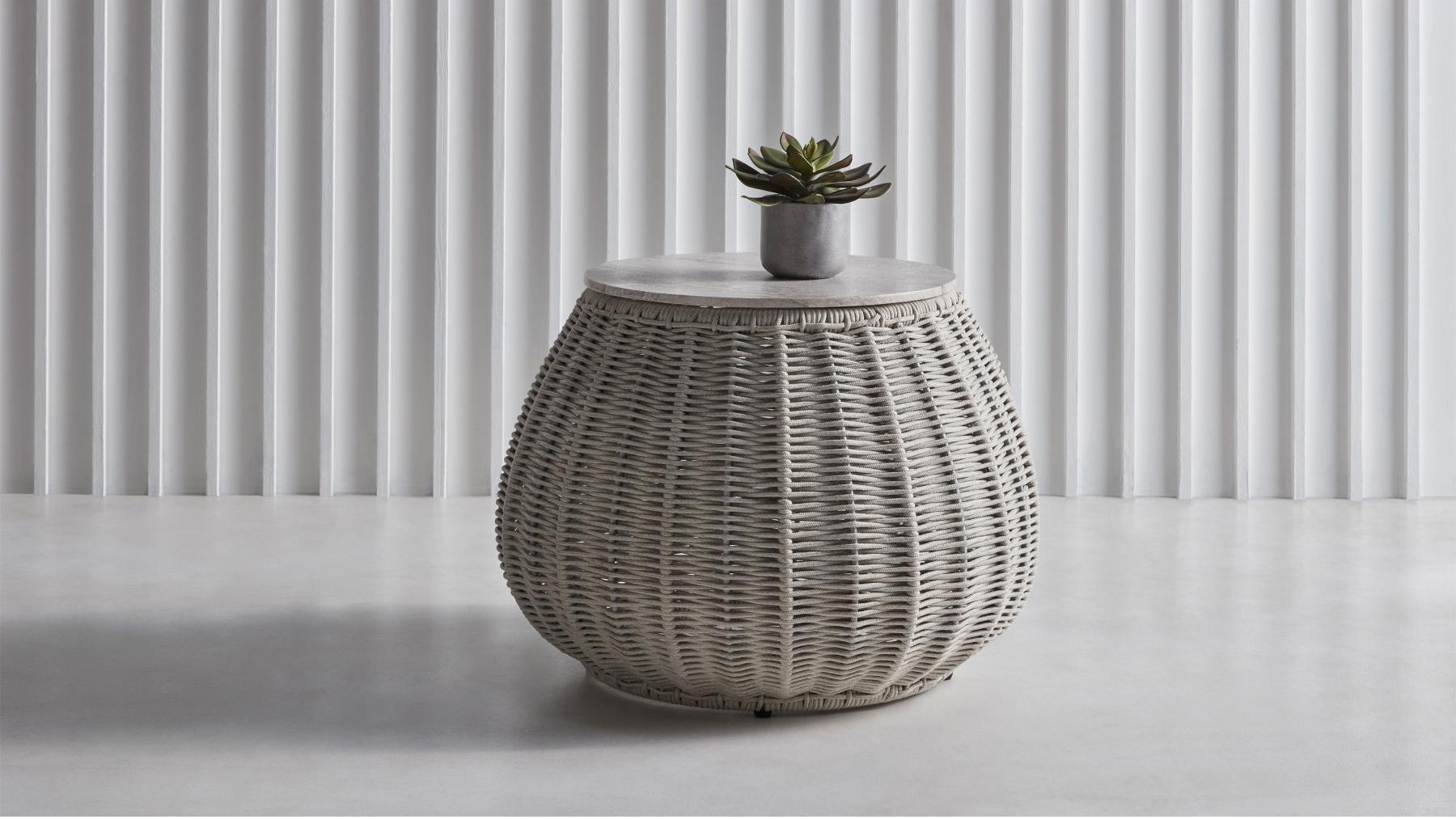 Sundown Outdoor Side Table in Beige