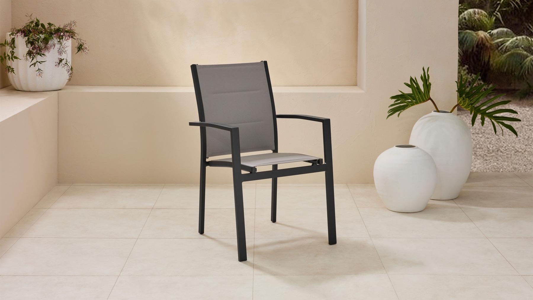 Harmony Outdoor Carver Dining Chair in Charcoal