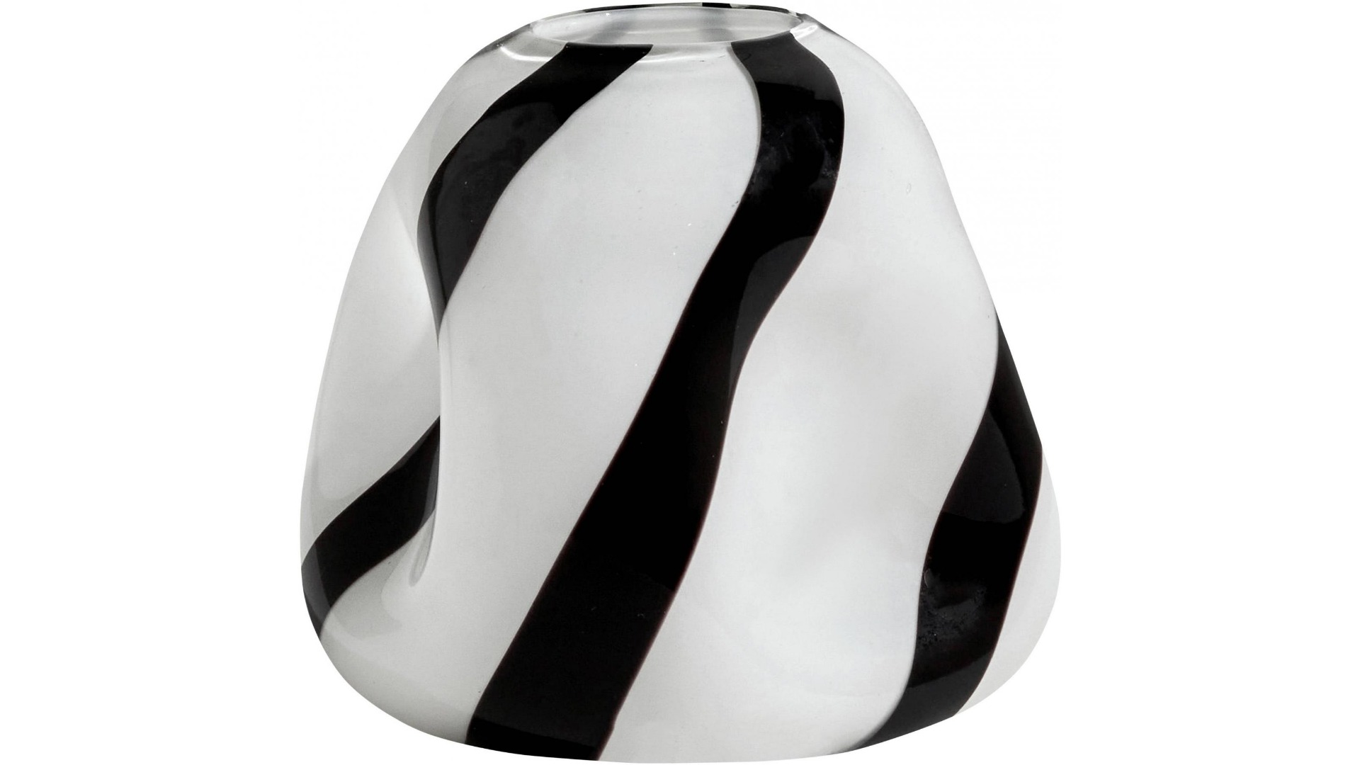 Candy Stripe Small Vase in Black and White