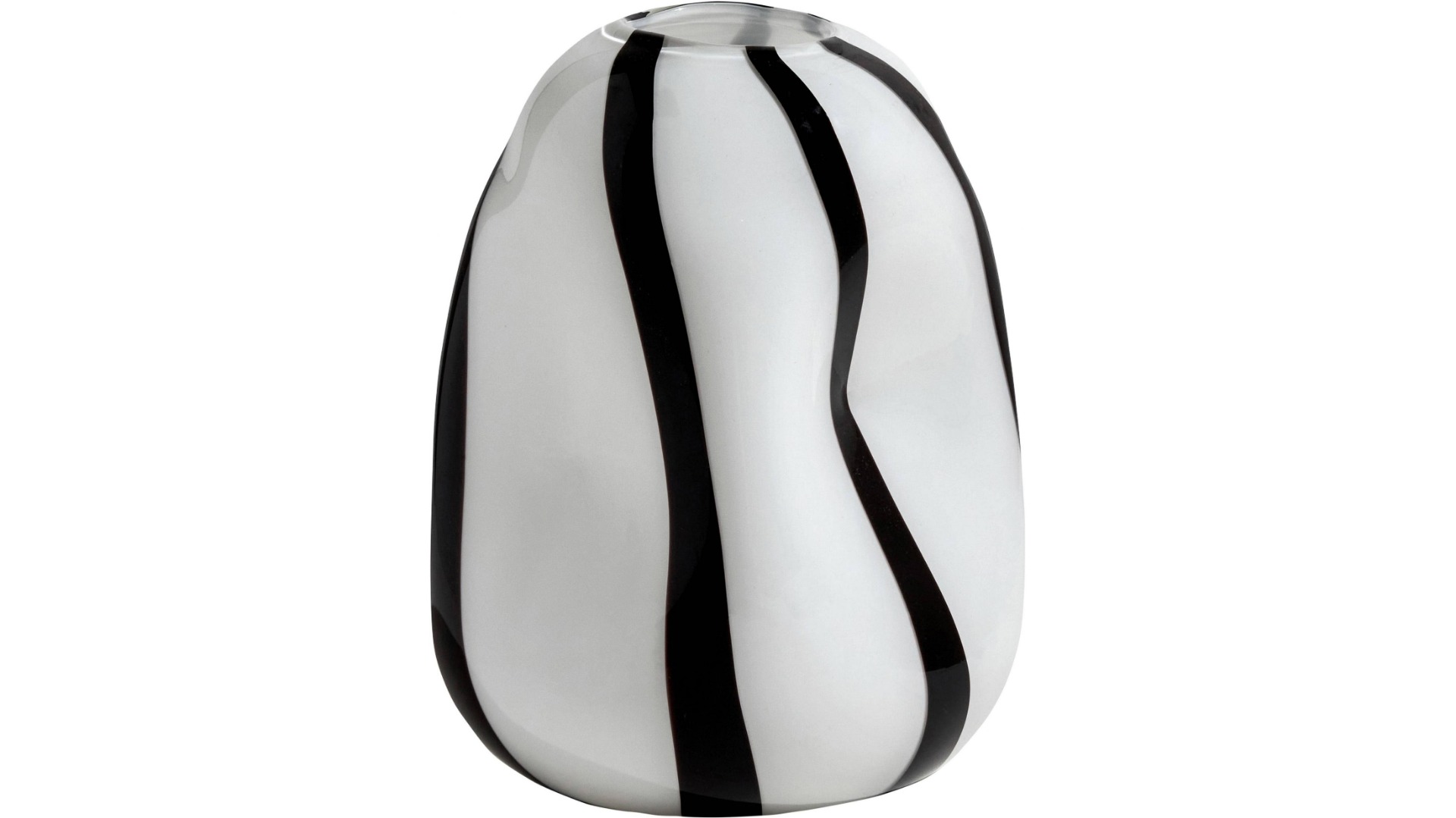 Candy Stripe Large Vase in Black and White