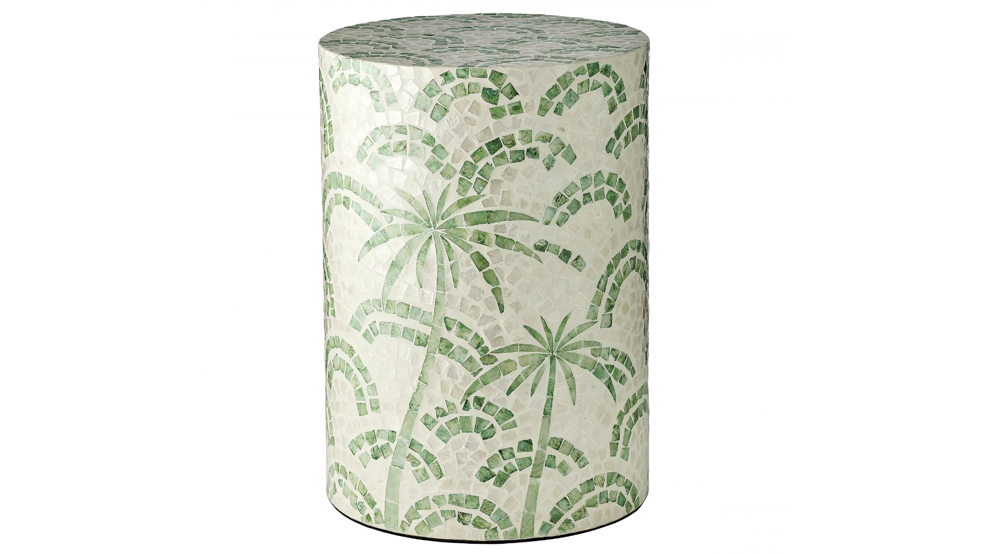 Palma Inlay Stool in Green/Ivory