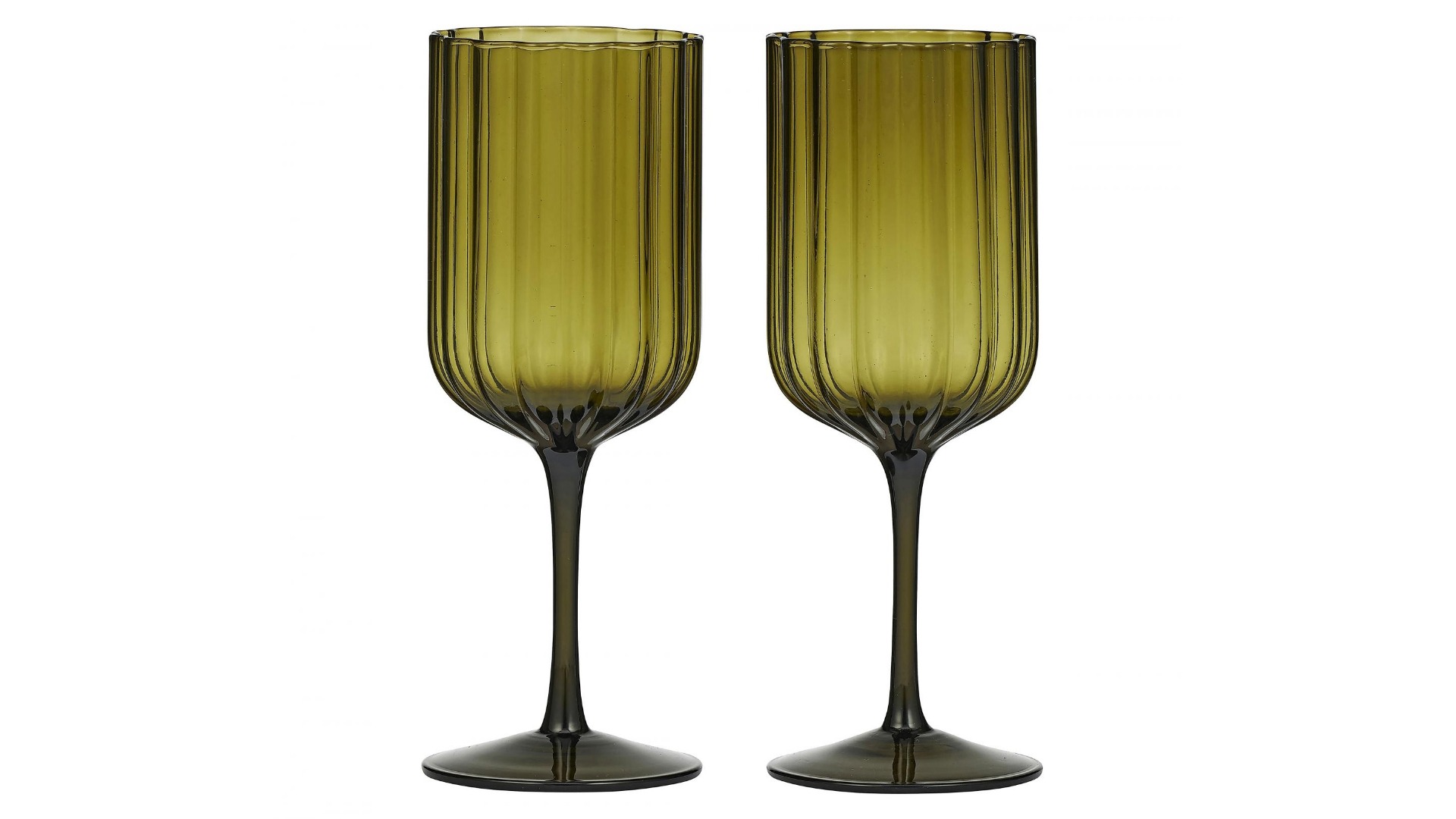 Hazel Wine Glass in Olive - Set of 2