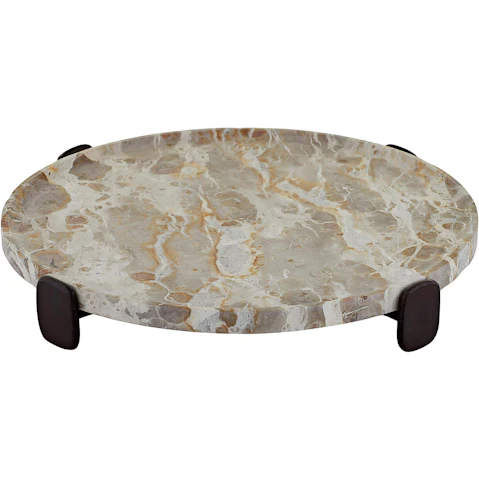 Xena Footed Tray in Taupe