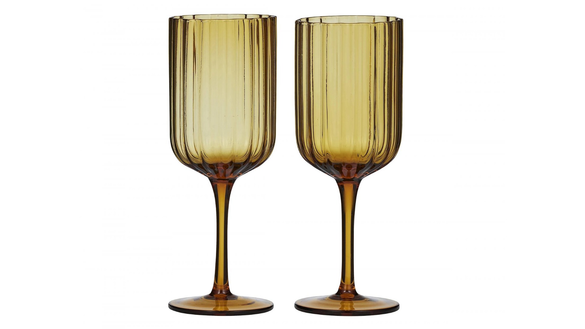 Hazel Wine Glass in Amber - Set of 2