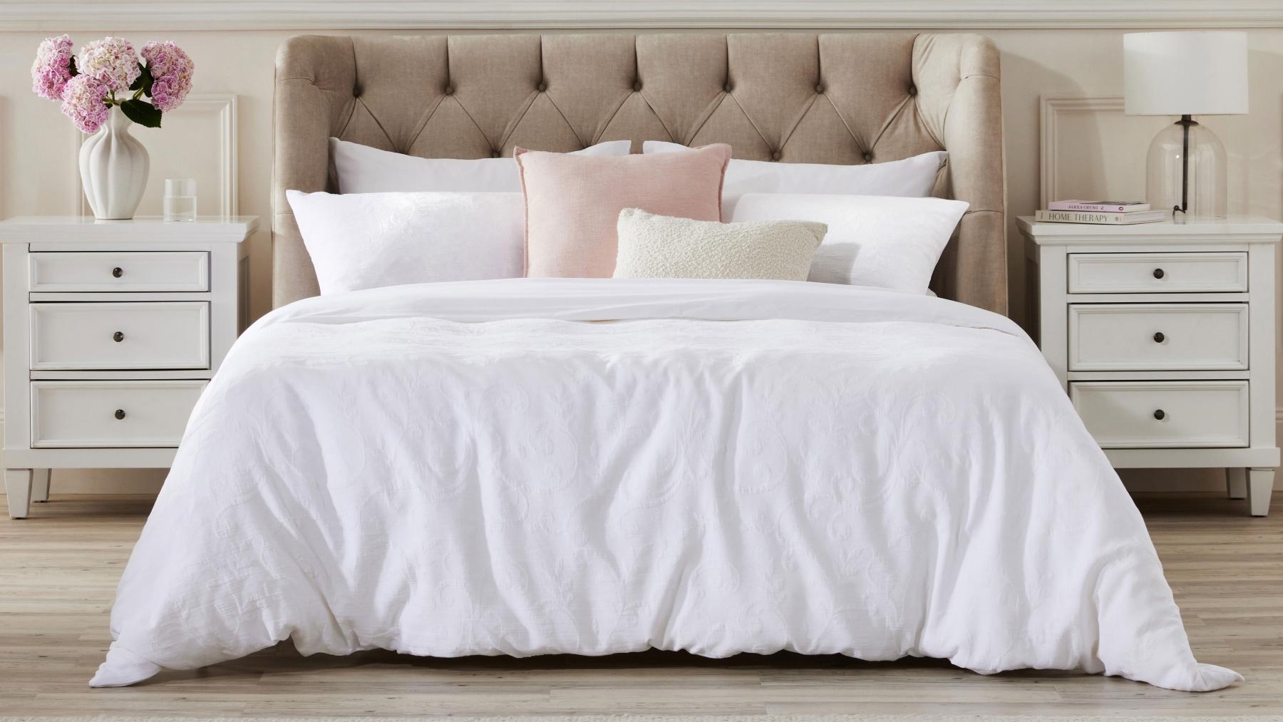 Domayne Luxuries Isobel White Quilt Cover Set