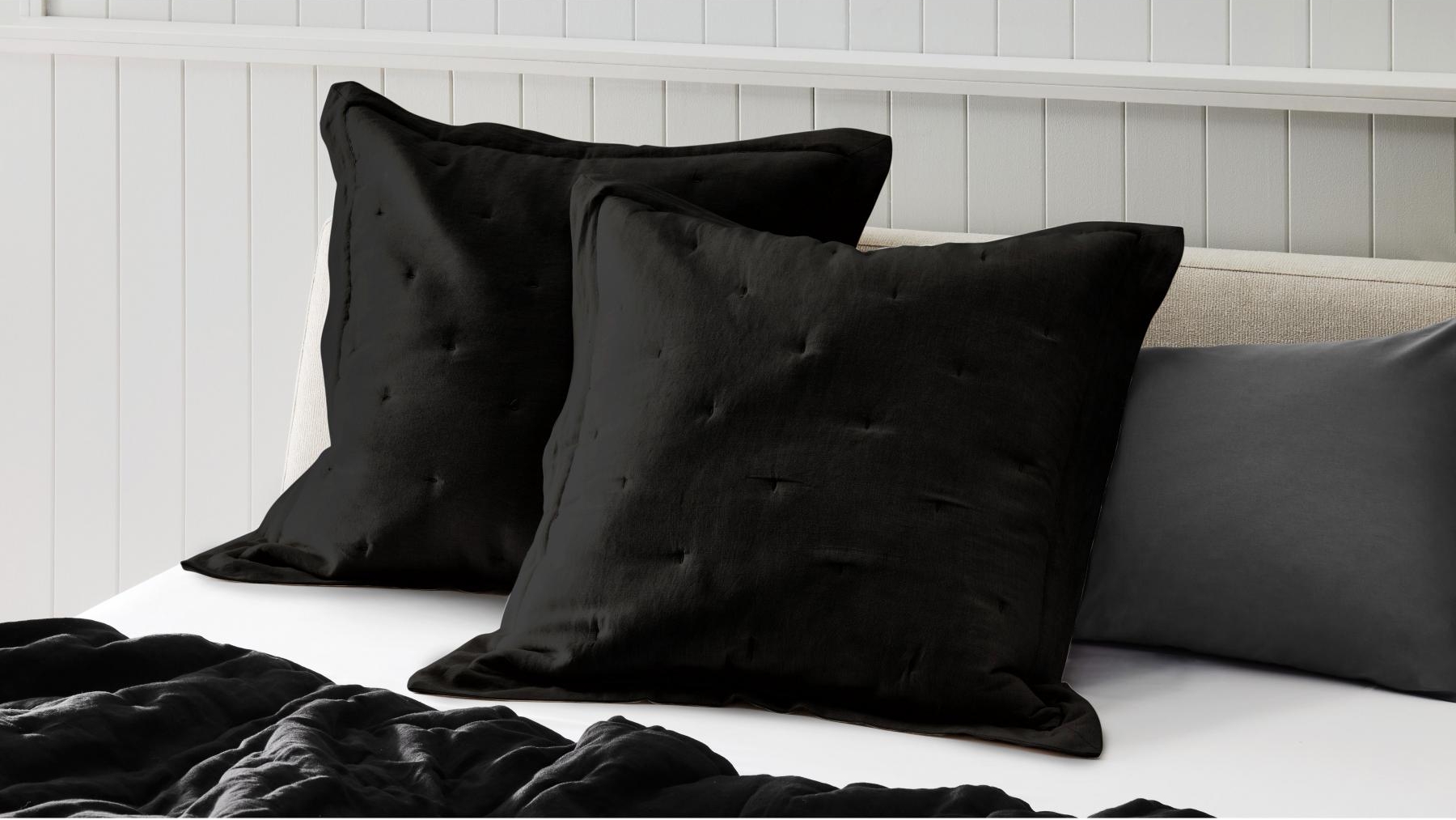Domayne Luxuries Beynac Black European Pillowcase