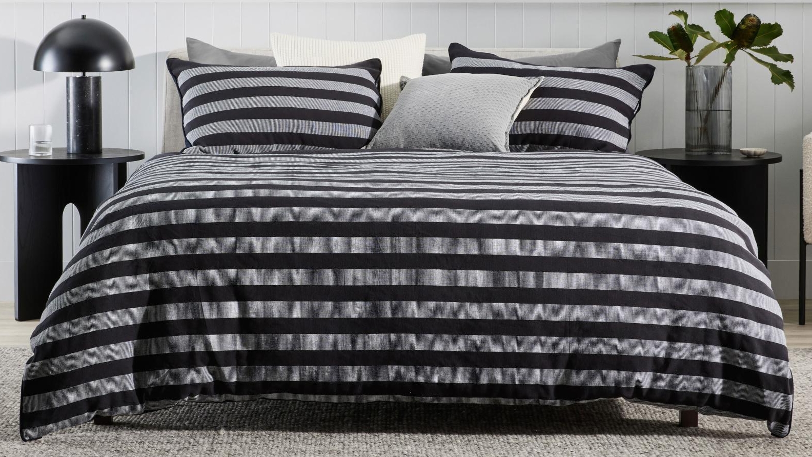 Domayne Luxuries Seville Black/White Quilt Cover Set