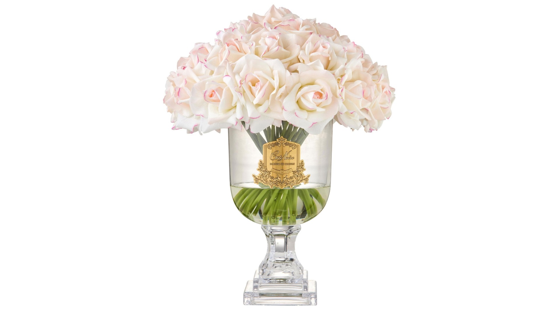 Cote Noire Gold Badge Pink Blush Versailles Rose Bouquet