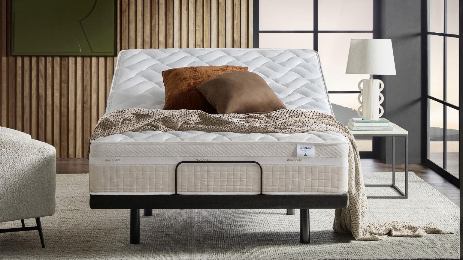 Dunlopillo Hamilton Firm Mattress + Sleepmaker Delta Wave Adjustable Base Queen Bundle