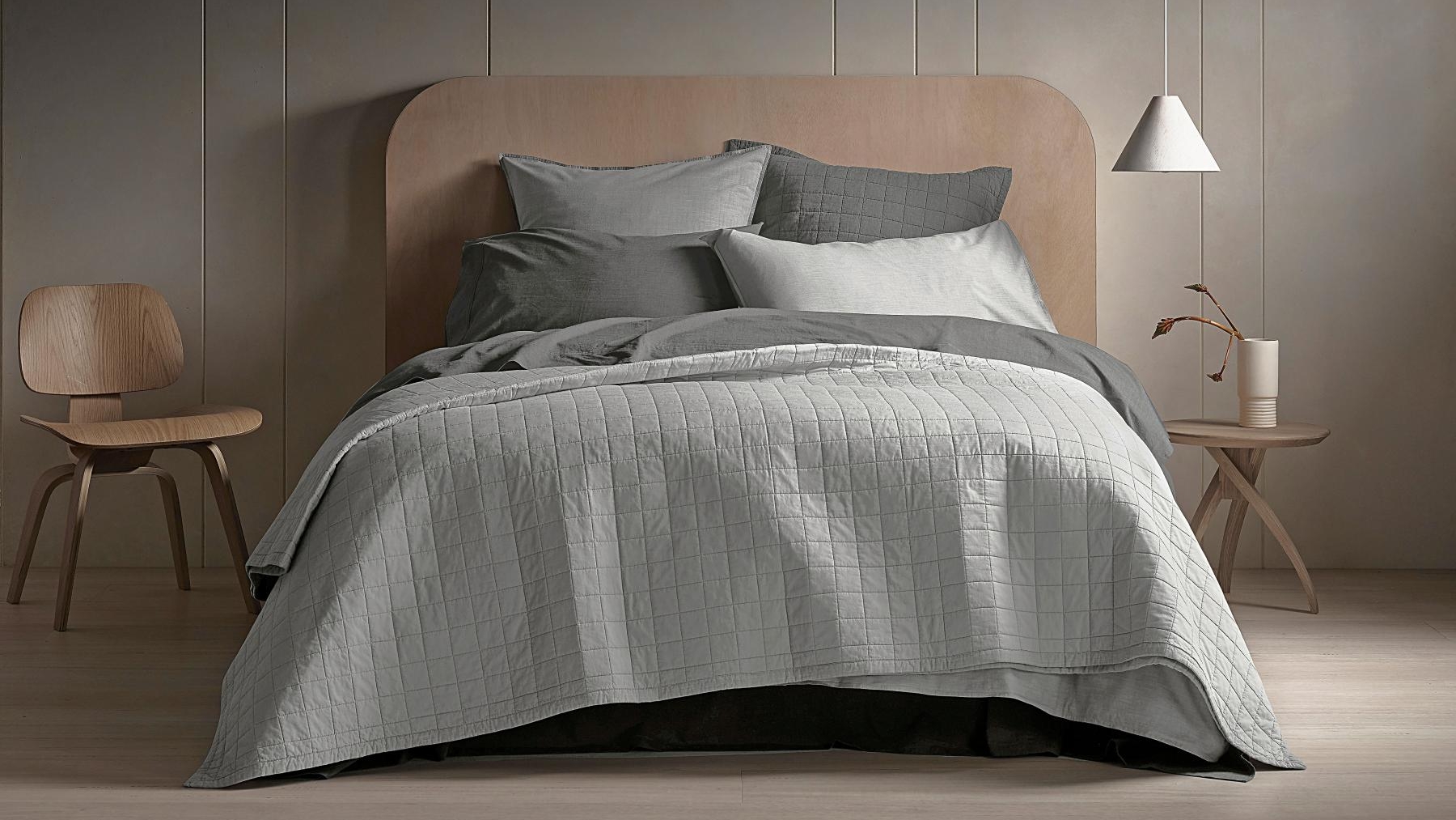 Sheridan Reilly King Coverlet in Soft Grey