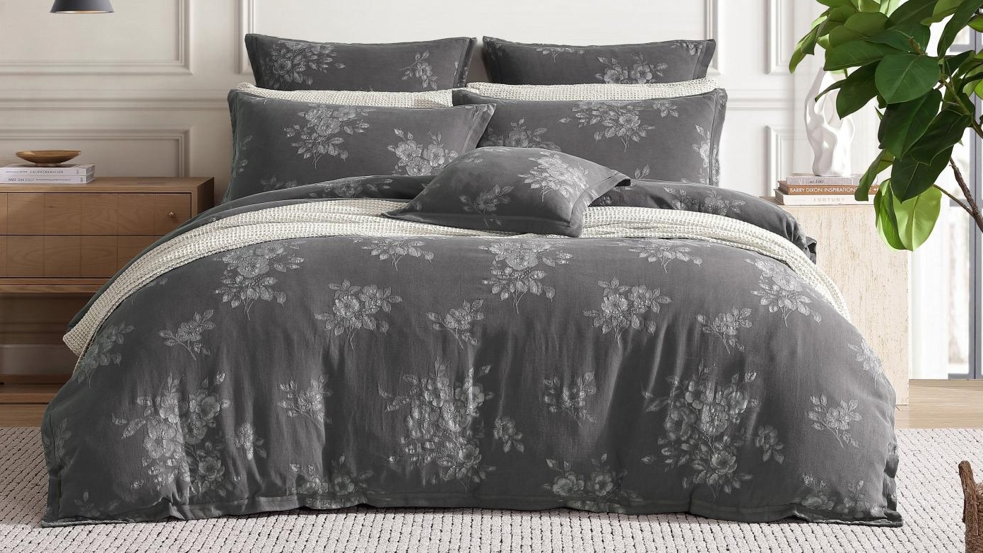 Private Collection Maisey Charcoal Quilt Cover Set - King