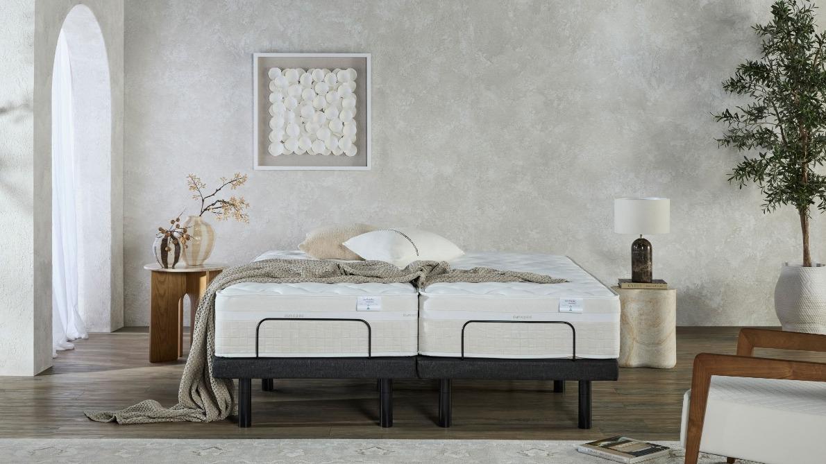 Dunlopillo Hamilton Firm Mattress + Sleepmaker Delta Wave Adjustable Base Split King Bundle