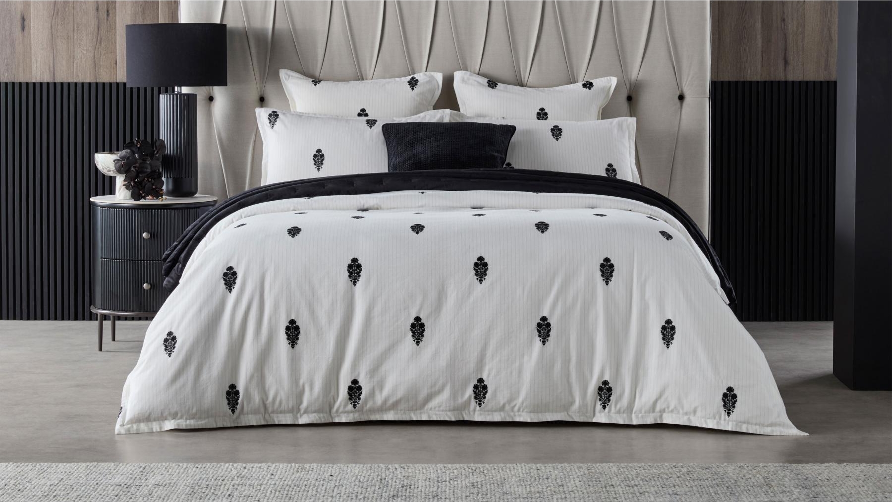 Private Collection Khari Quilt Cover Set in Charcoal