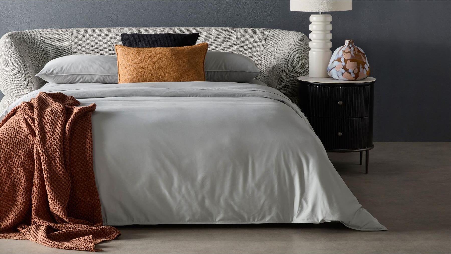 Domayne Luxuries 500TC Silver Quilt Cover Set