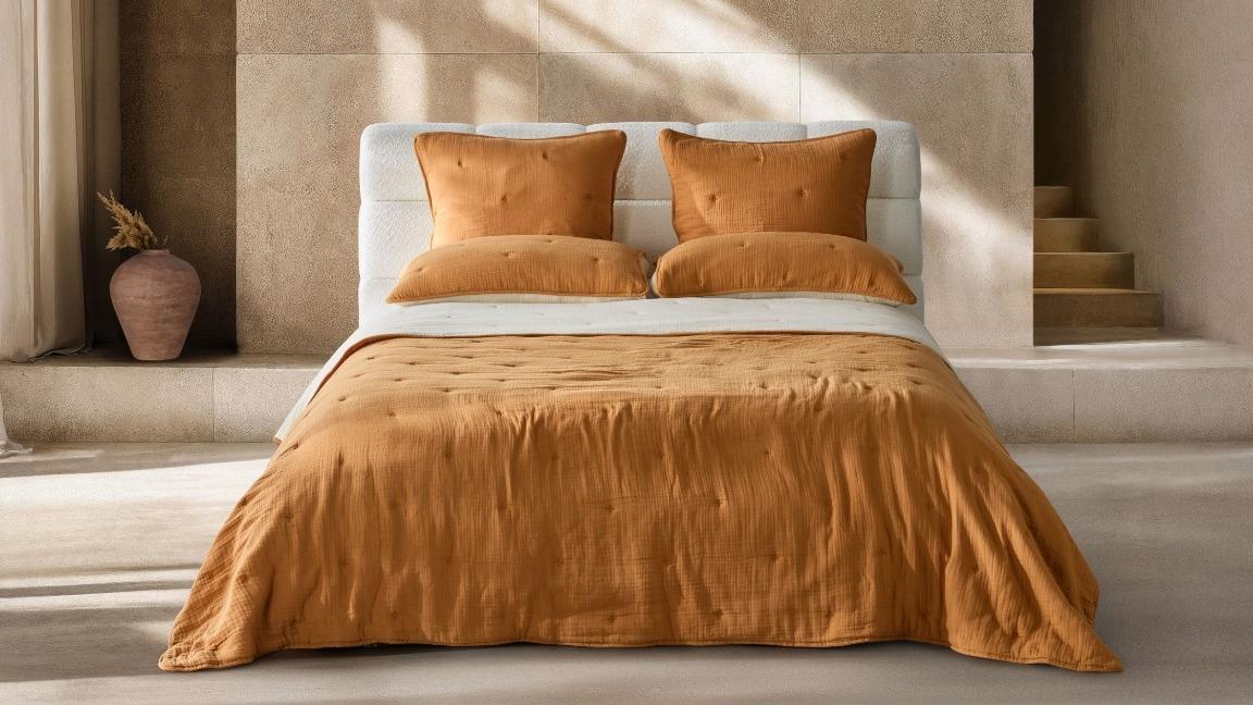 Linen House Somerset Coverlet in Cinnamon