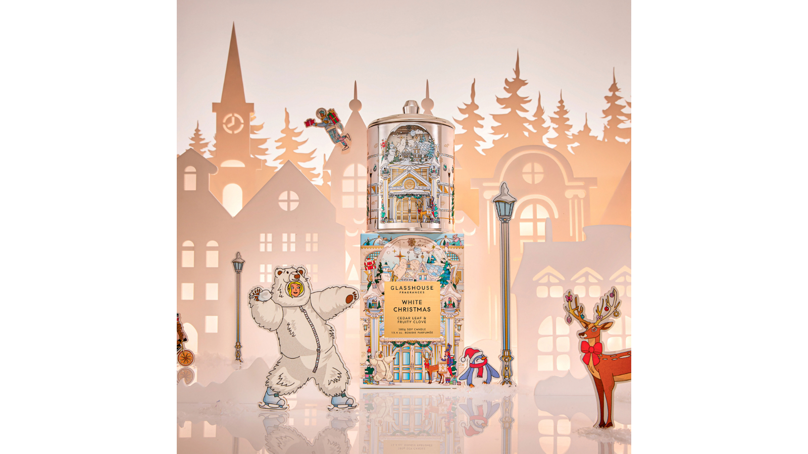 Glasshouse White Christmas 380g Candle | Domayne