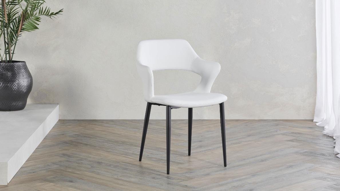 Kasney Dining Chair in White | Domayne