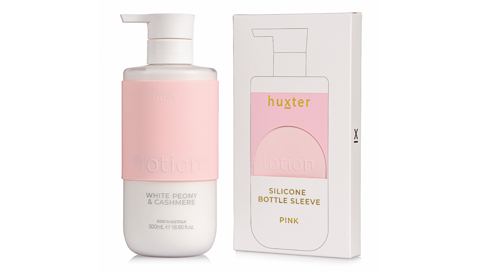 Huxter Silicone Bottle Sleeve Lotion in Pink