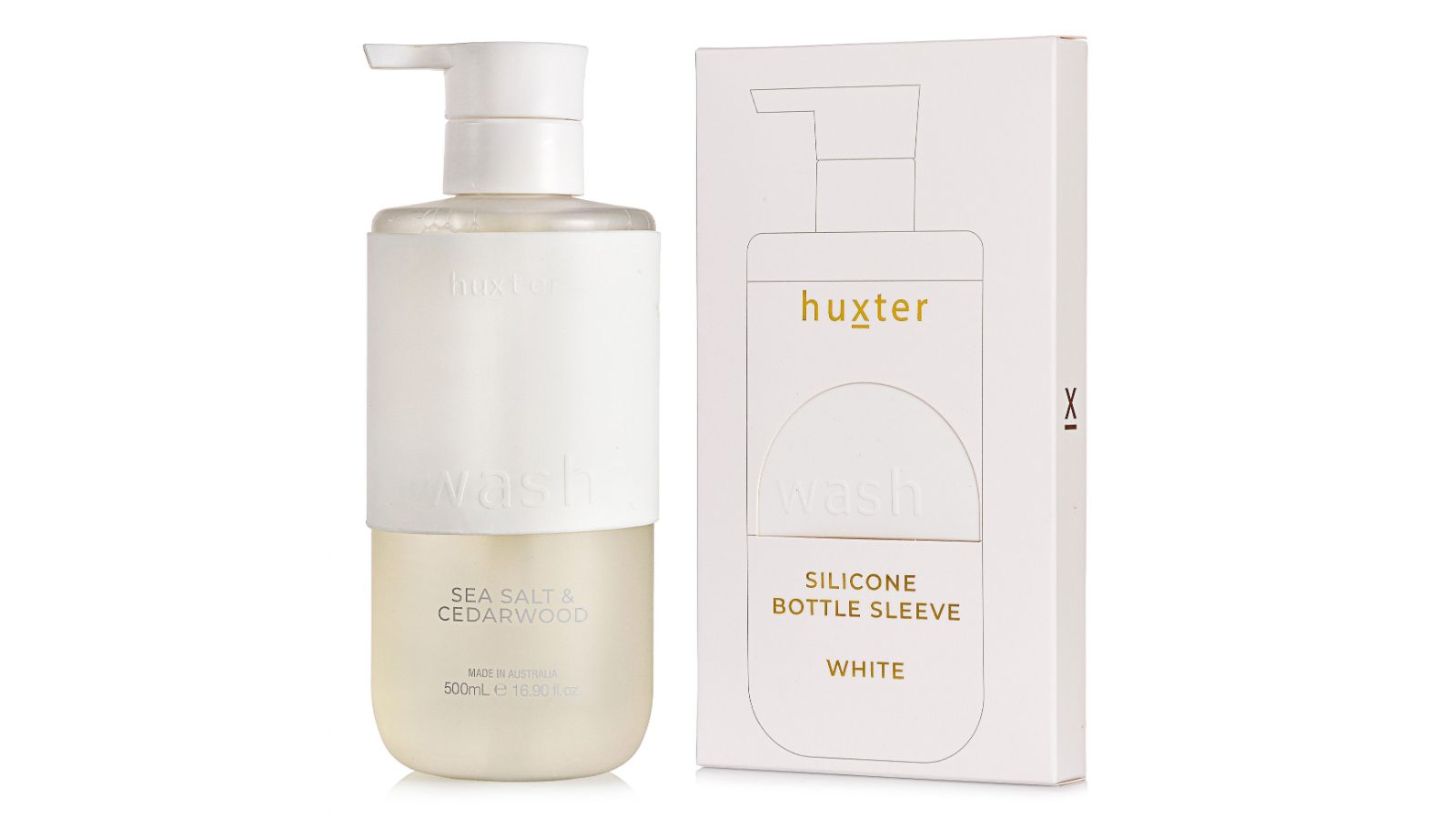 Huxter Silicone Bottle Sleeve Wash in White
