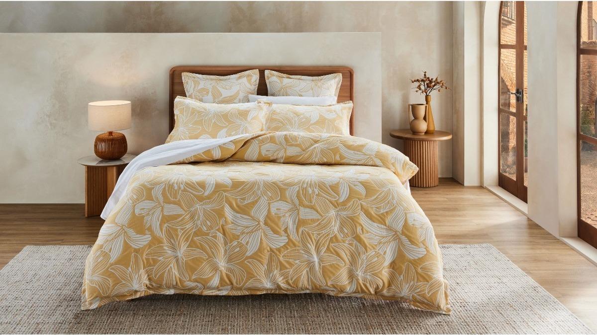 Platinum Grace Mustard Quilt Cover Set