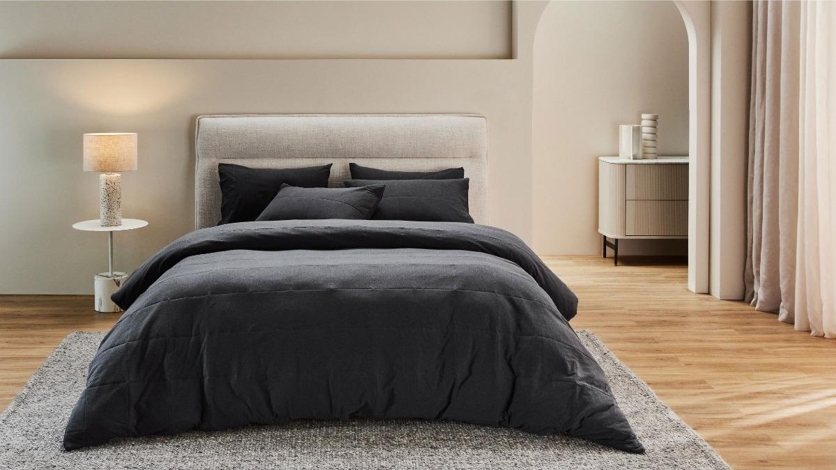 Linen House Ryland Charcoal Quilt Cover Set