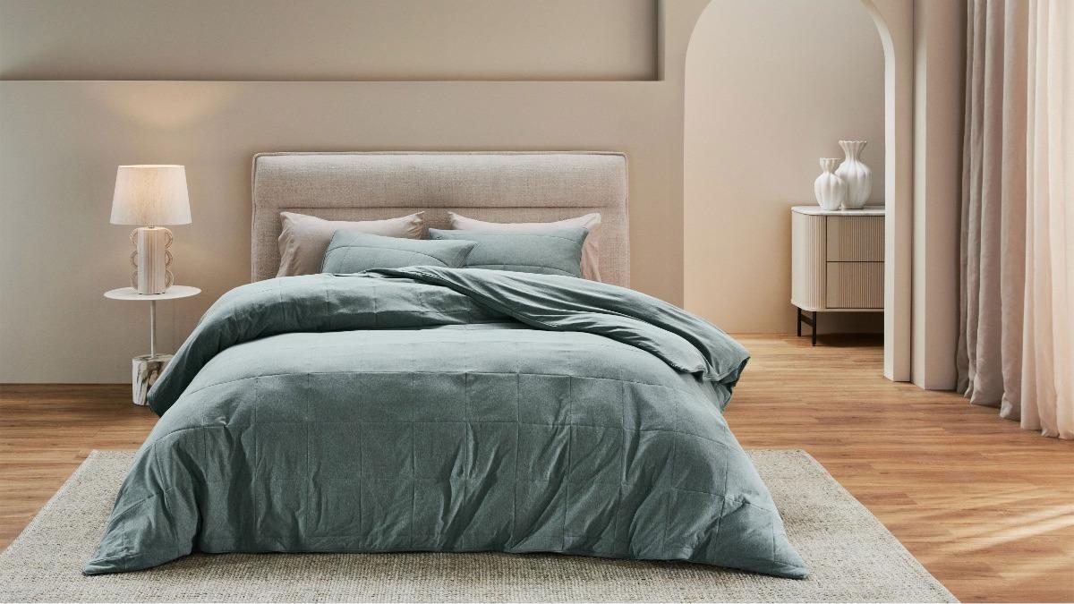 Linen House Ryland Eucalyptus Quilt Cover Set
