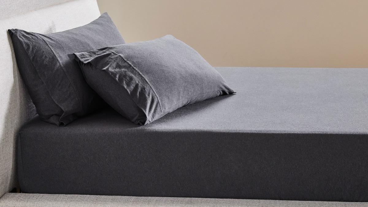 Linen House Ryland Charcoal Fitted Sheet and Pillowcase Set