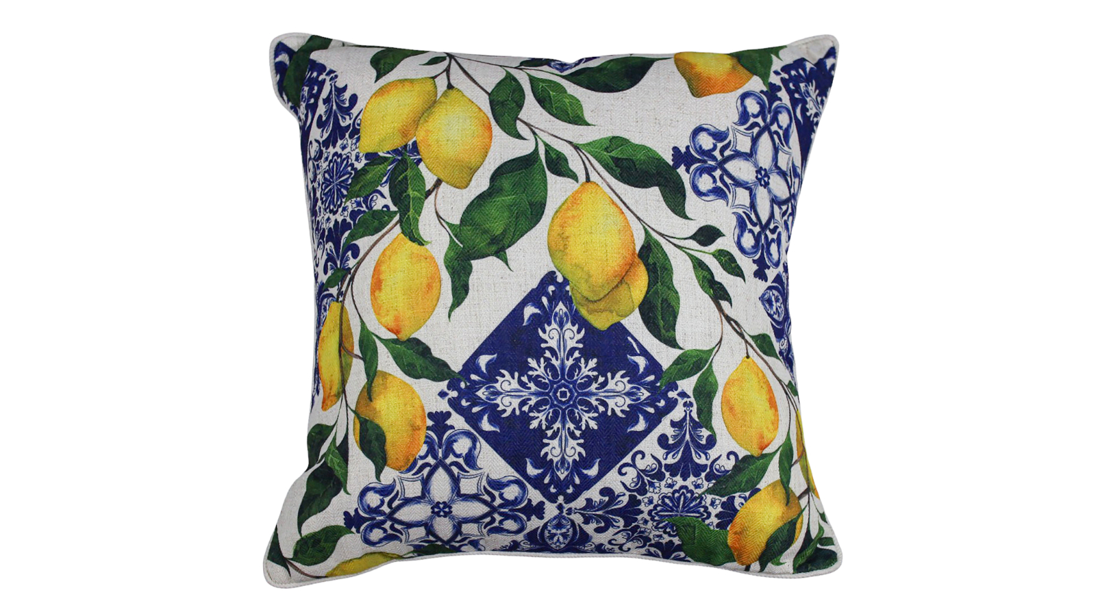 Citrus Chic Linen Cushion