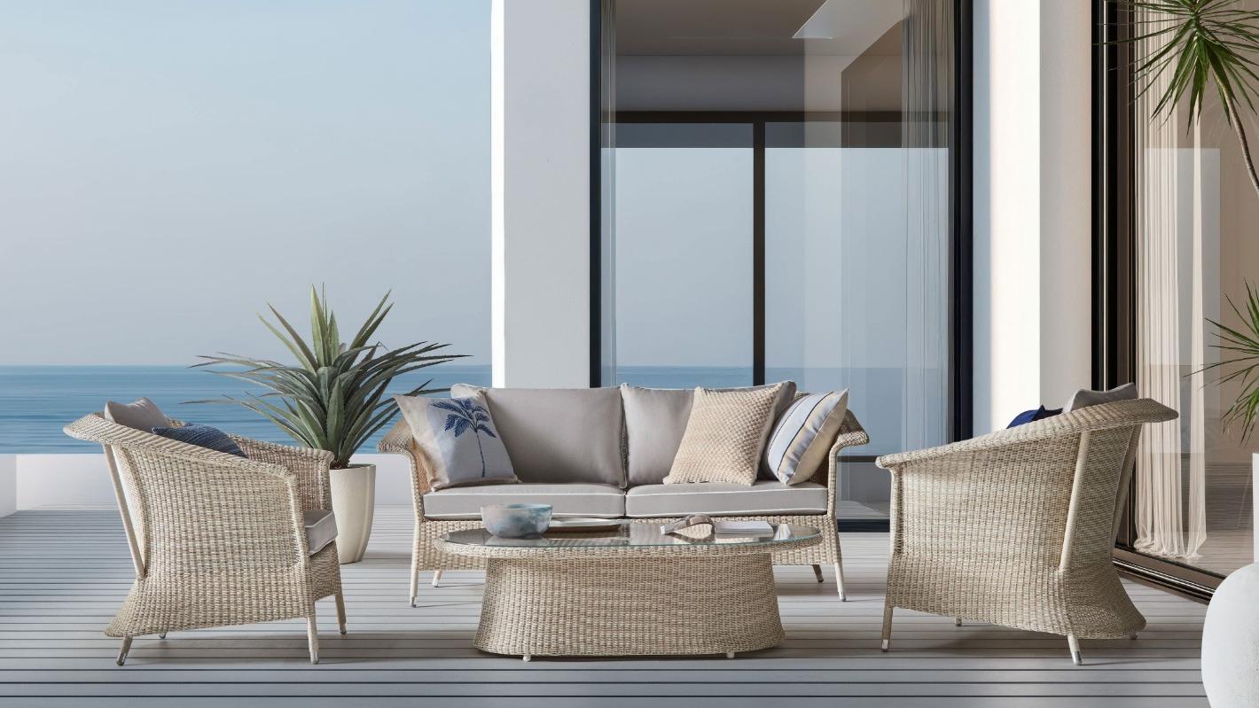 Cayman 4-Piece Outdoor Wicker Lounge Setting