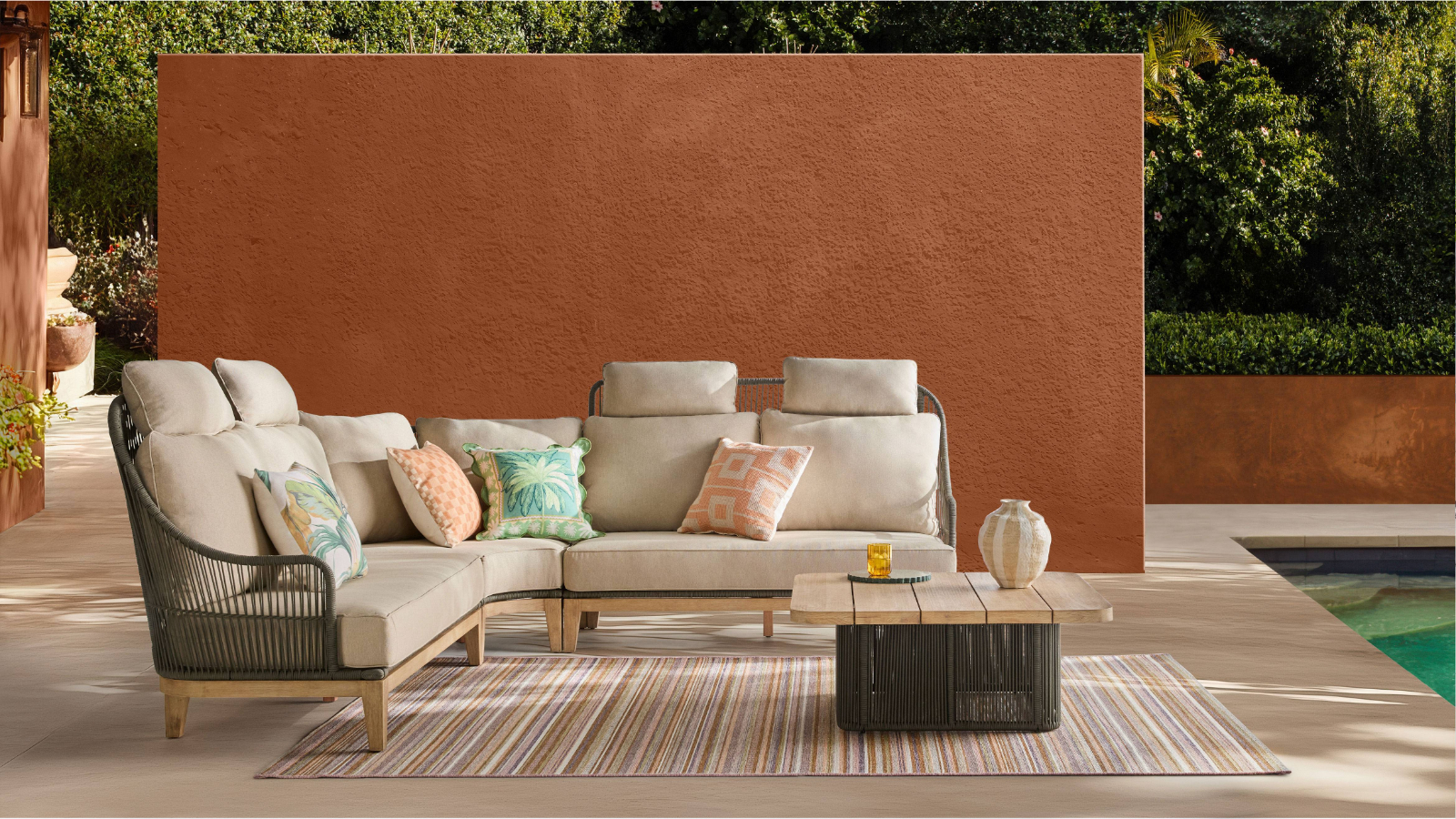 Monument 4-Piece Outdoor Corner Modular Lounge Setting