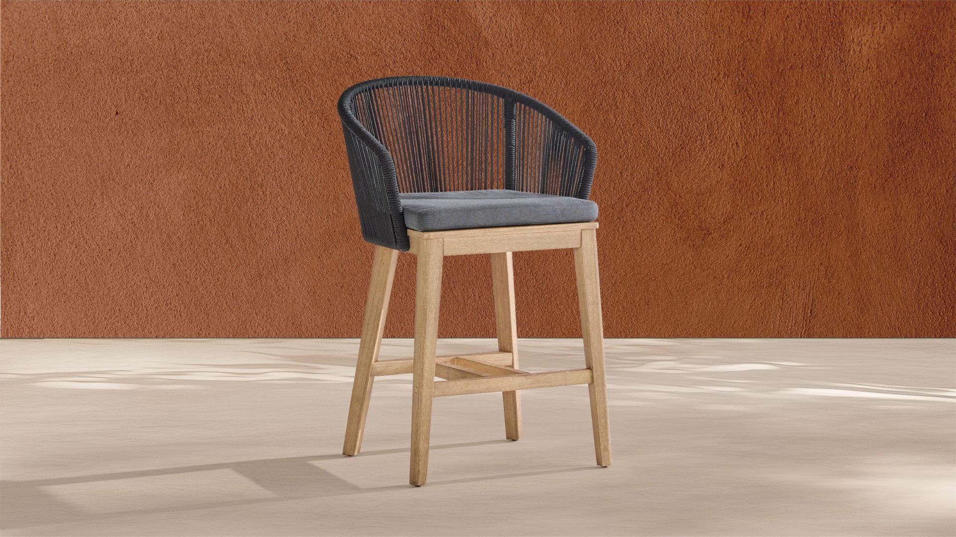 Monument Outdoor Bar Chair in Black