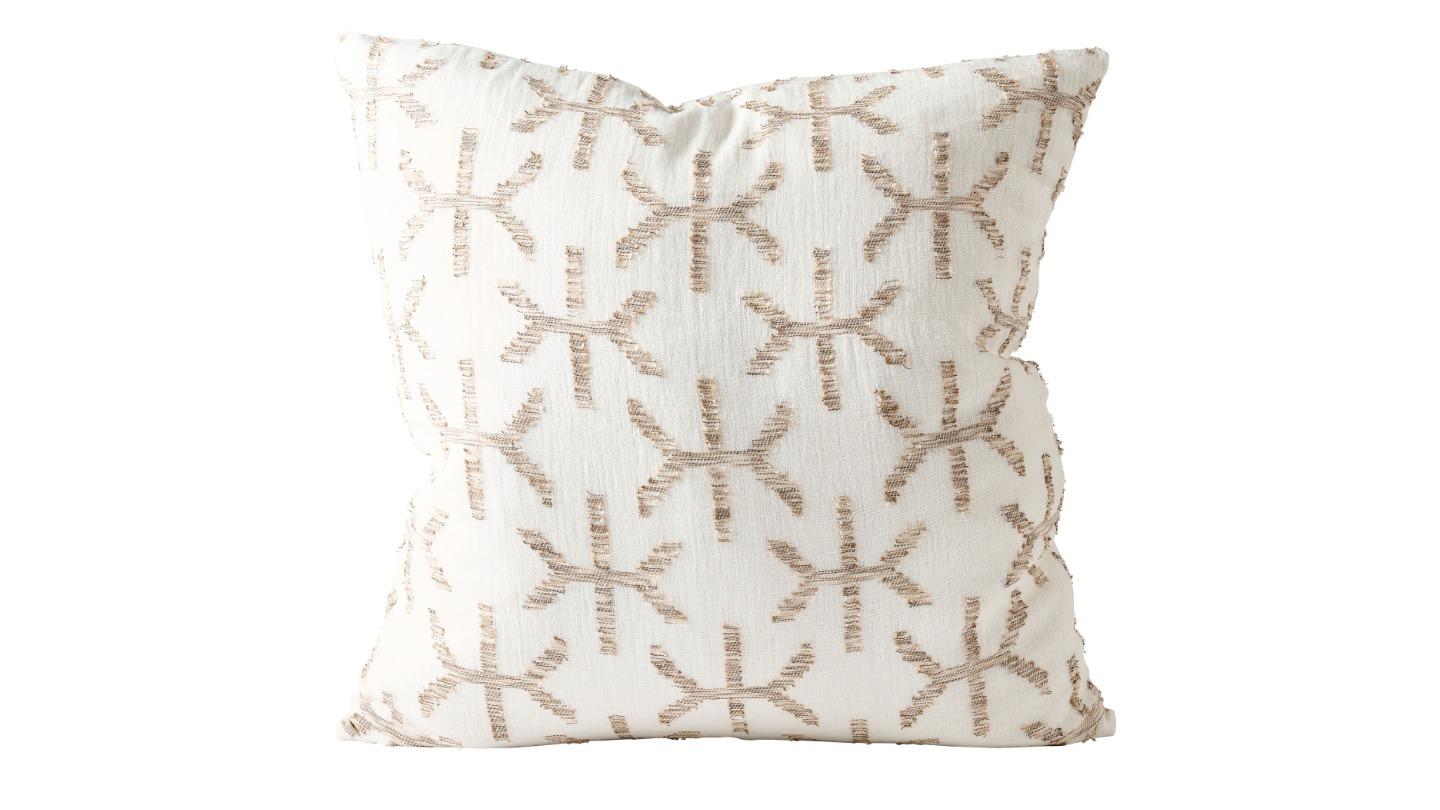 Eros Cushion in White/Nutmeg