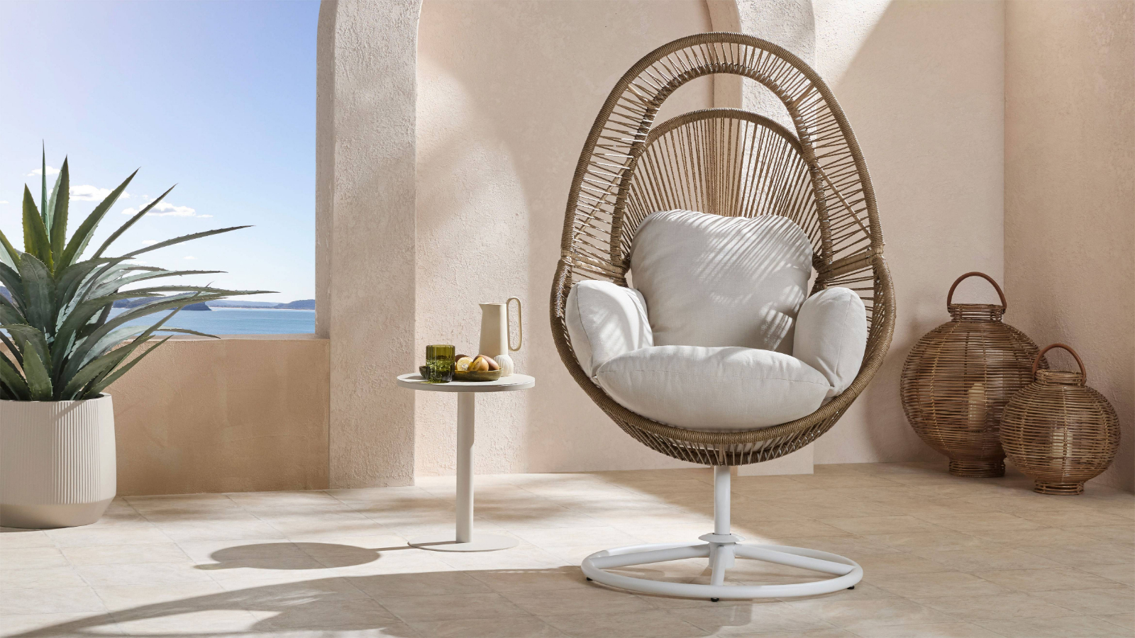 Samara Chair Samara Outdoor Egg Chair in Natural | Domayne