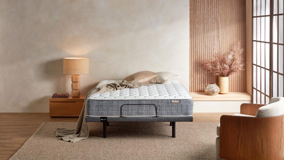 Sealy Posture Luxe Valetta Cushion Firm Queen Mattress + Sealy Posturematic Element Queen Adjustable Bed Base Bundle