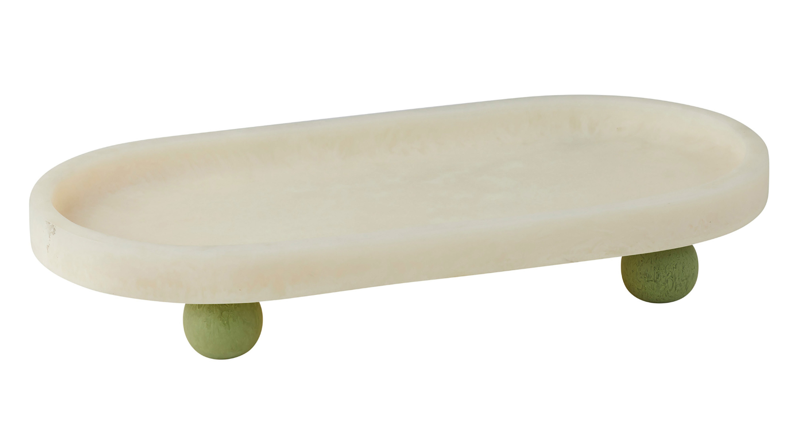 Kip Footed Tray in Ivory/Pistachio