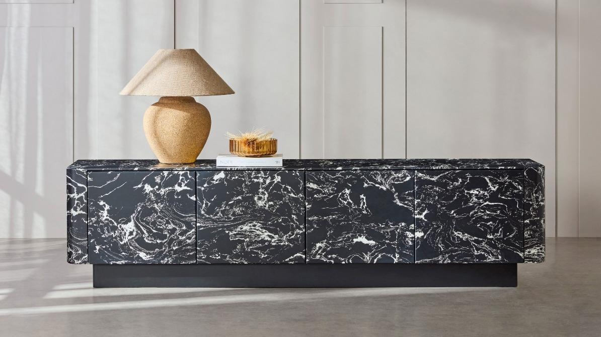 Libra 4-Drawer Entertainment Unit in Black