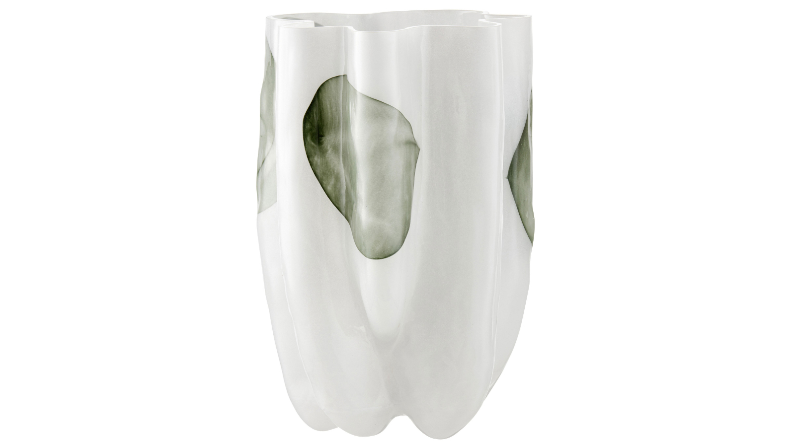 Wave White/Green Large Vase