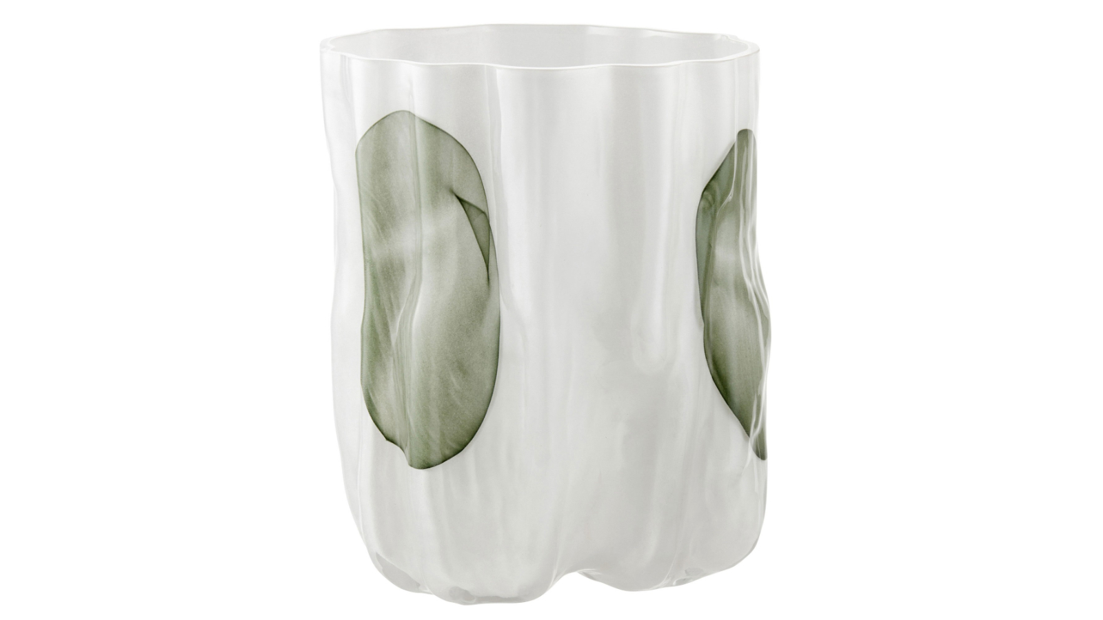 Wave White/Green Medium Vase