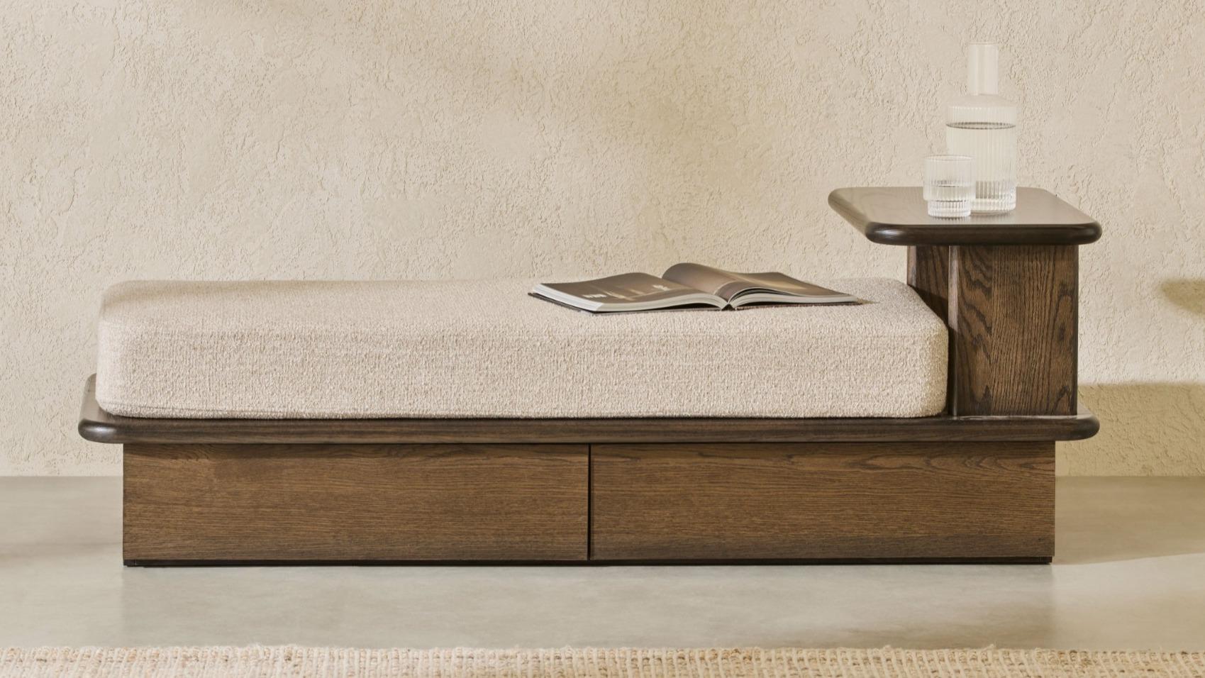 Pebble 2-Drawer Ottoman with Cushion