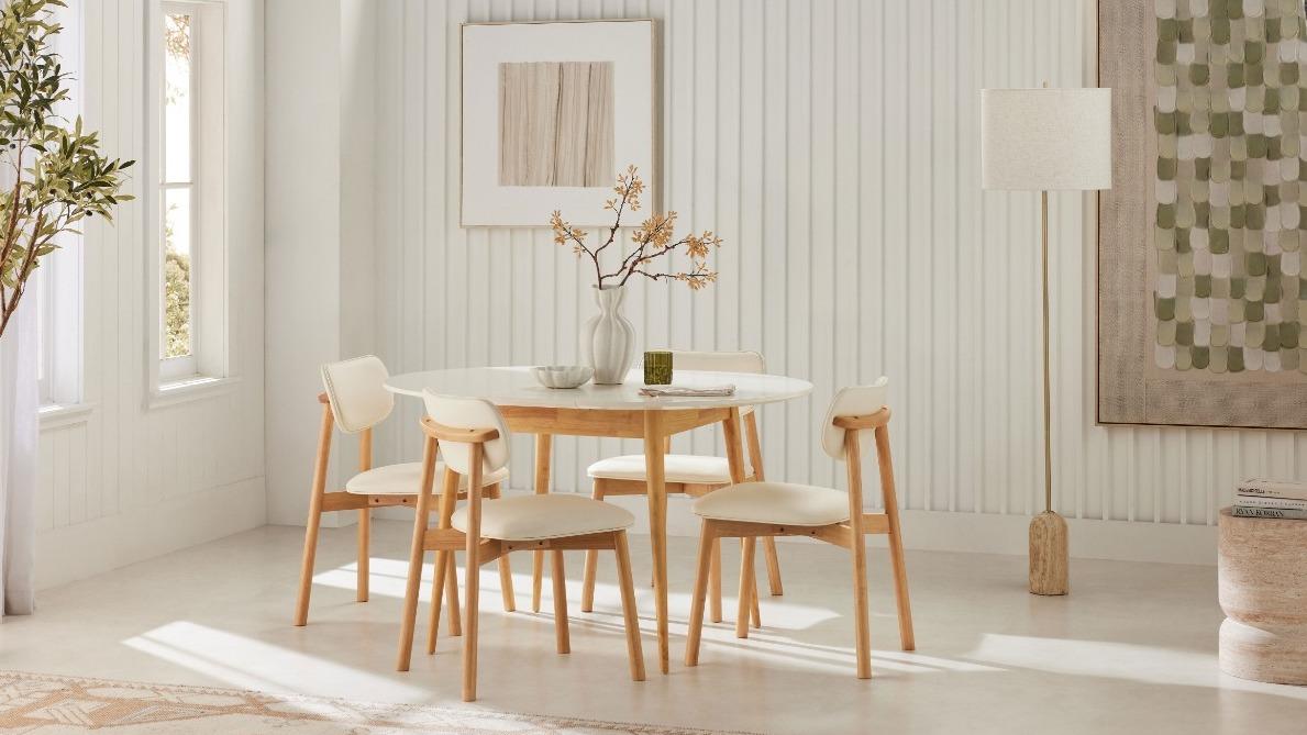 Snow 5-Piece Extension Dining Setting