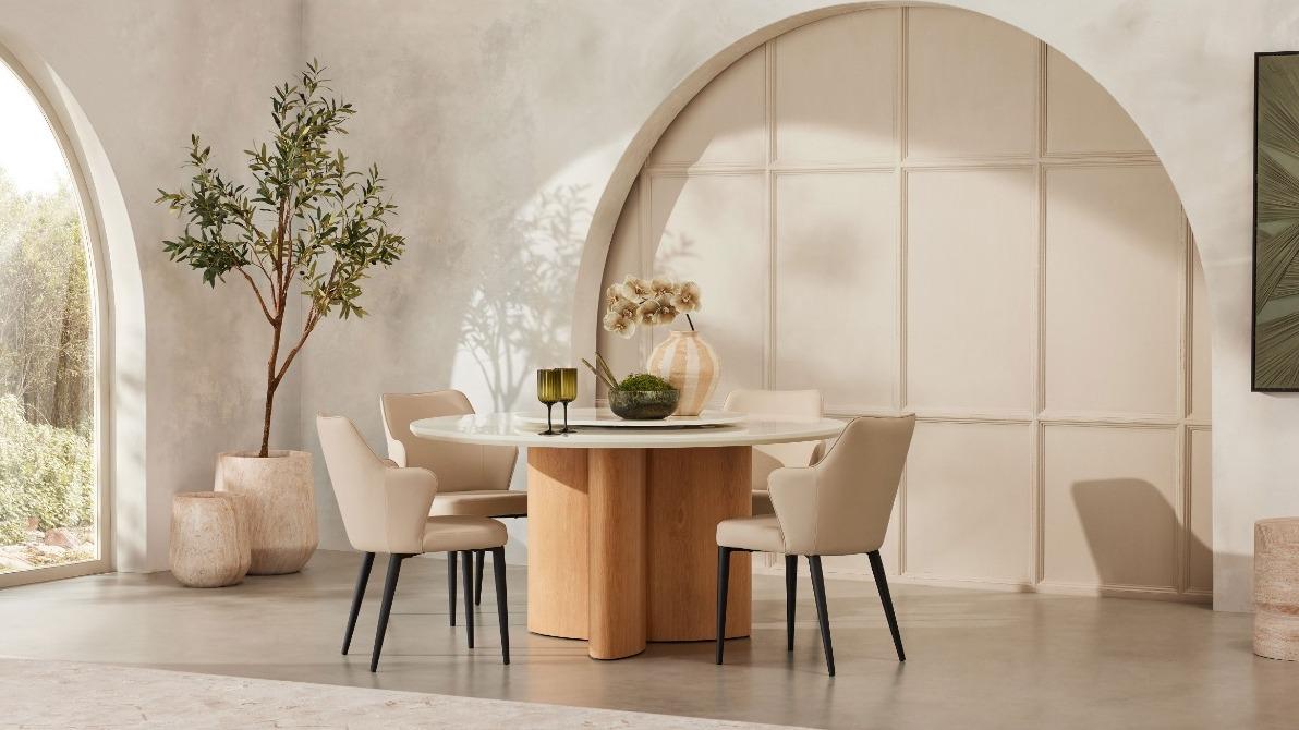 Harper Dining Table with Lazy Suzan